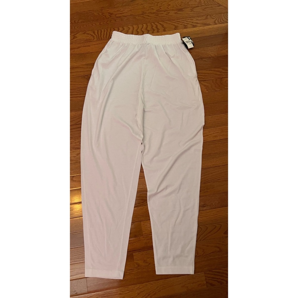 Trend Basics White Elastic Waist Pants / Lounge Pants (M) NWT